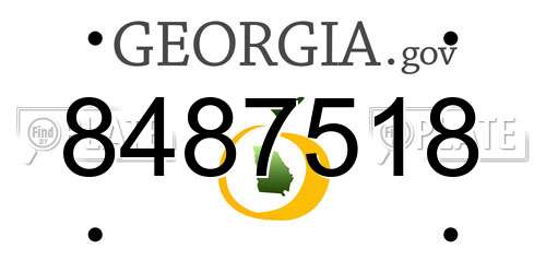 8487518 Georgia License Plate
