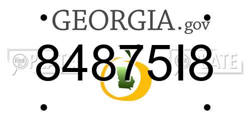 84875I8 Georgia License Plate