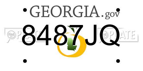 8487JQ Georgia License Plate