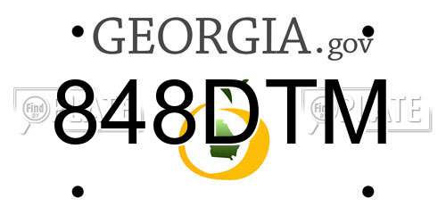 848DTM Georgia License Plate