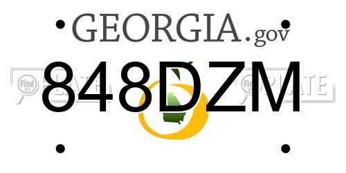 848DZM Georgia License Plate