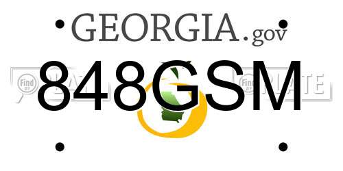 848GSM Georgia License Plate