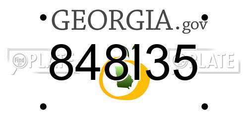 848I35 Georgia License Plate