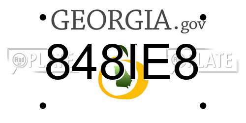 848IE8 Georgia License Plate