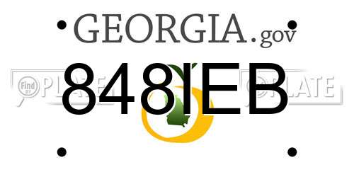 848IEB Georgia License Plate