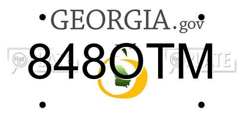 848OTM Georgia License Plate