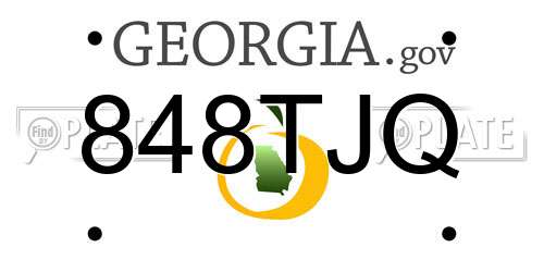 848TJQ Georgia License Plate