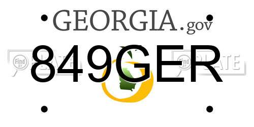 849GER Georgia License Plate