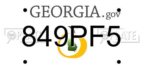 849PF5 Georgia License Plate