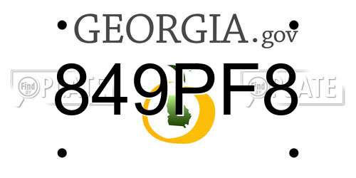 849PF8 Georgia License Plate