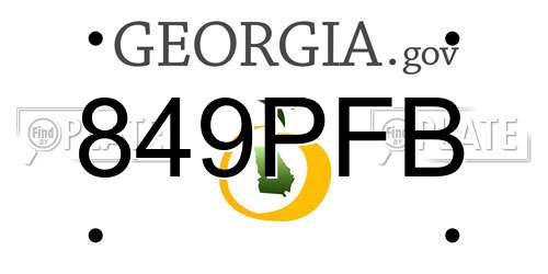 849PFB Georgia License Plate