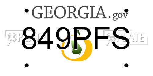 849PFS Georgia License Plate