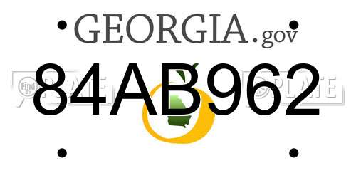 84AB962 Georgia License Plate