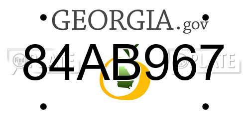 84AB967 Georgia License Plate