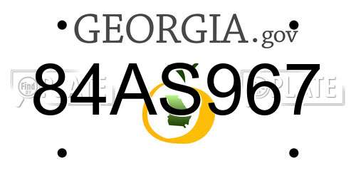 84AS967 Georgia License Plate