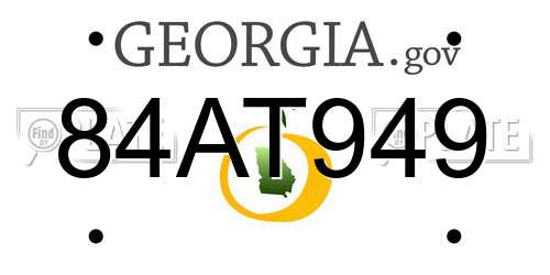 84AT949 Georgia License Plate