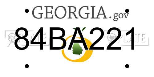 84BA221 Georgia License Plate
