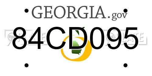 84CD095 Georgia License Plate
