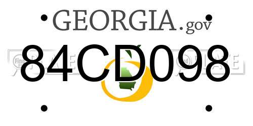 84CD098 Georgia License Plate