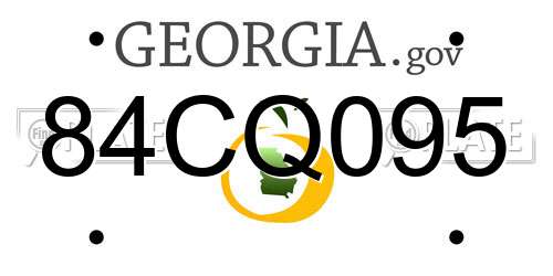 84CQ095 Georgia License Plate