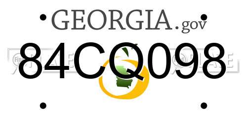 84CQ098 Georgia License Plate