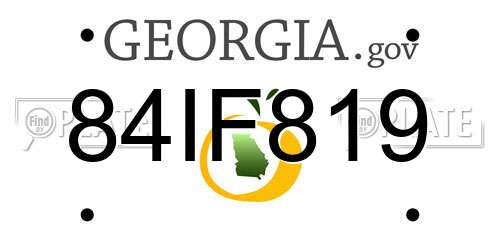 84IF819 Georgia License Plate