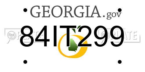 84IT299 Georgia License Plate