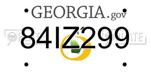 84IZ299 Georgia License Plate