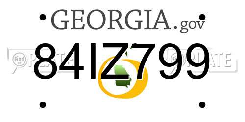84IZ799 Georgia License Plate