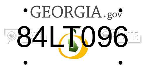 84LT096 Georgia License Plate