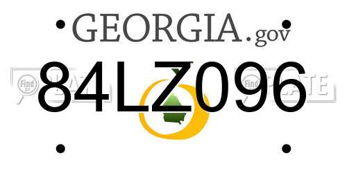 84LZ096 Georgia License Plate
