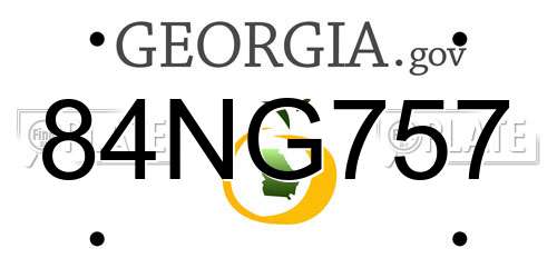 84NG757 Georgia License Plate