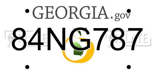 84NG787 Georgia License Plate