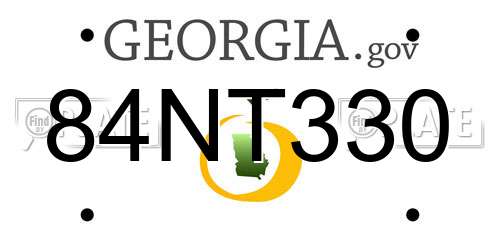 84NT330 Georgia License Plate