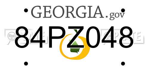 84PZ048 Georgia License Plate