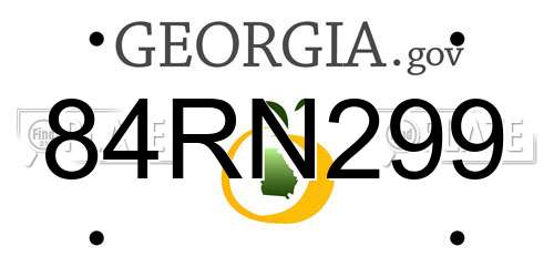 84RN299 Georgia License Plate