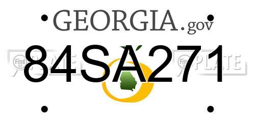 84SA271 Georgia License Plate