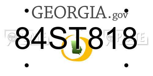 84ST818 Georgia License Plate