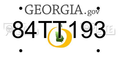 84TT193 Georgia License Plate