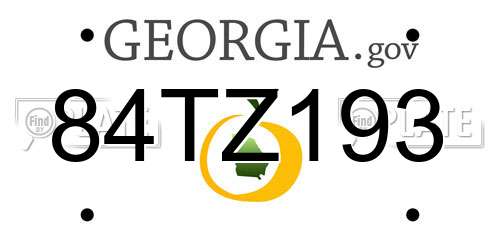 84TZ193 Georgia License Plate
