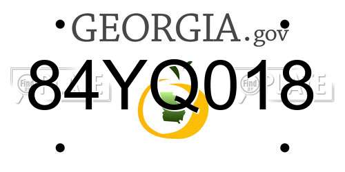 84YQ018 Georgia License Plate