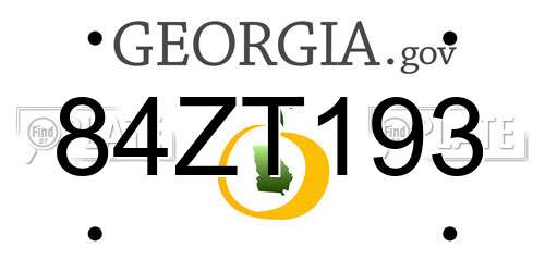 84ZT193 Georgia License Plate