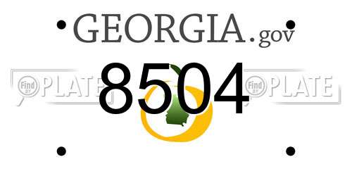 8504 Georgia License Plate