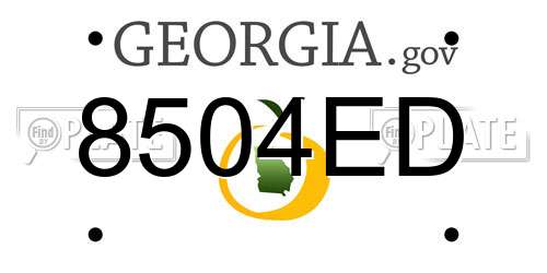 8504ED Georgia License Plate