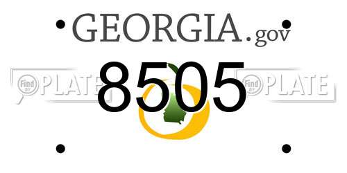 8505 Georgia License Plate