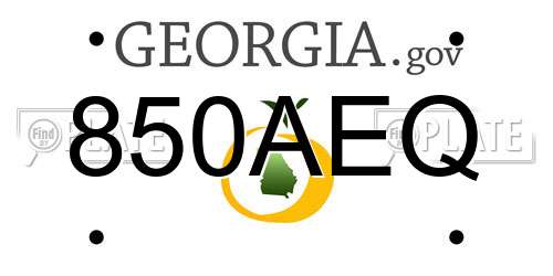 850AEQ Georgia License Plate