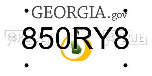 850RY8 Georgia License Plate