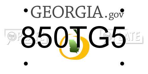 850TG5 Georgia License Plate