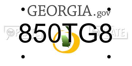 850TG8 Georgia License Plate