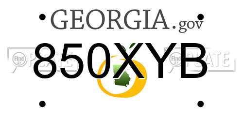 850XYB Georgia License Plate